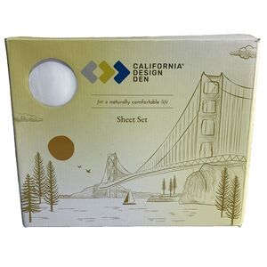 California Design Den Twin Sheet Set Bright White‎ 400 Thread Count 100% Cotton